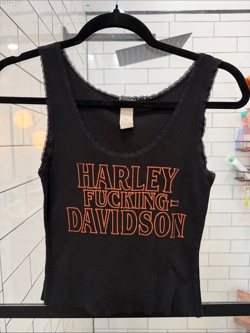 Harley-Davidson Black Tank with Orange Lettering